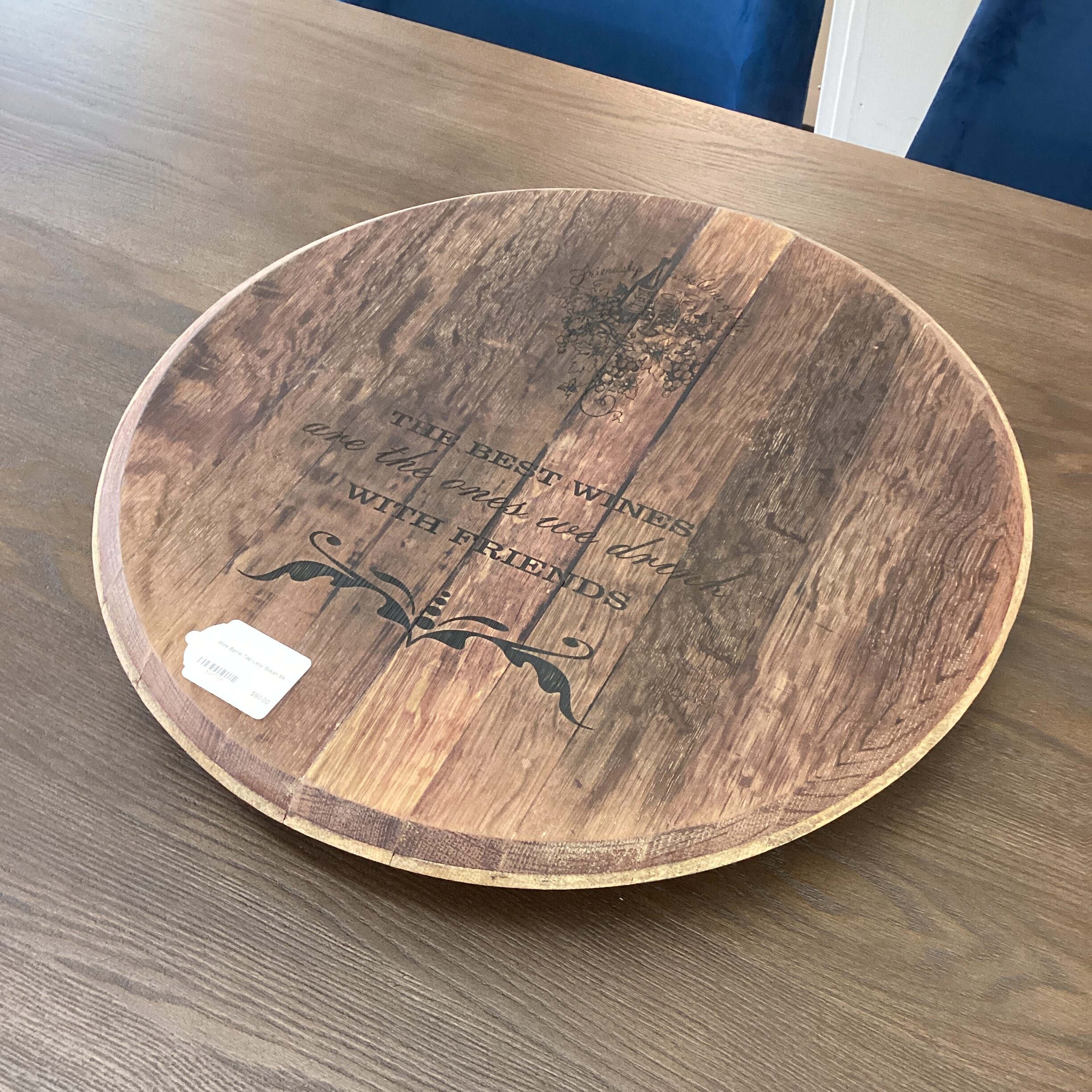 wine barrel top lazy susan