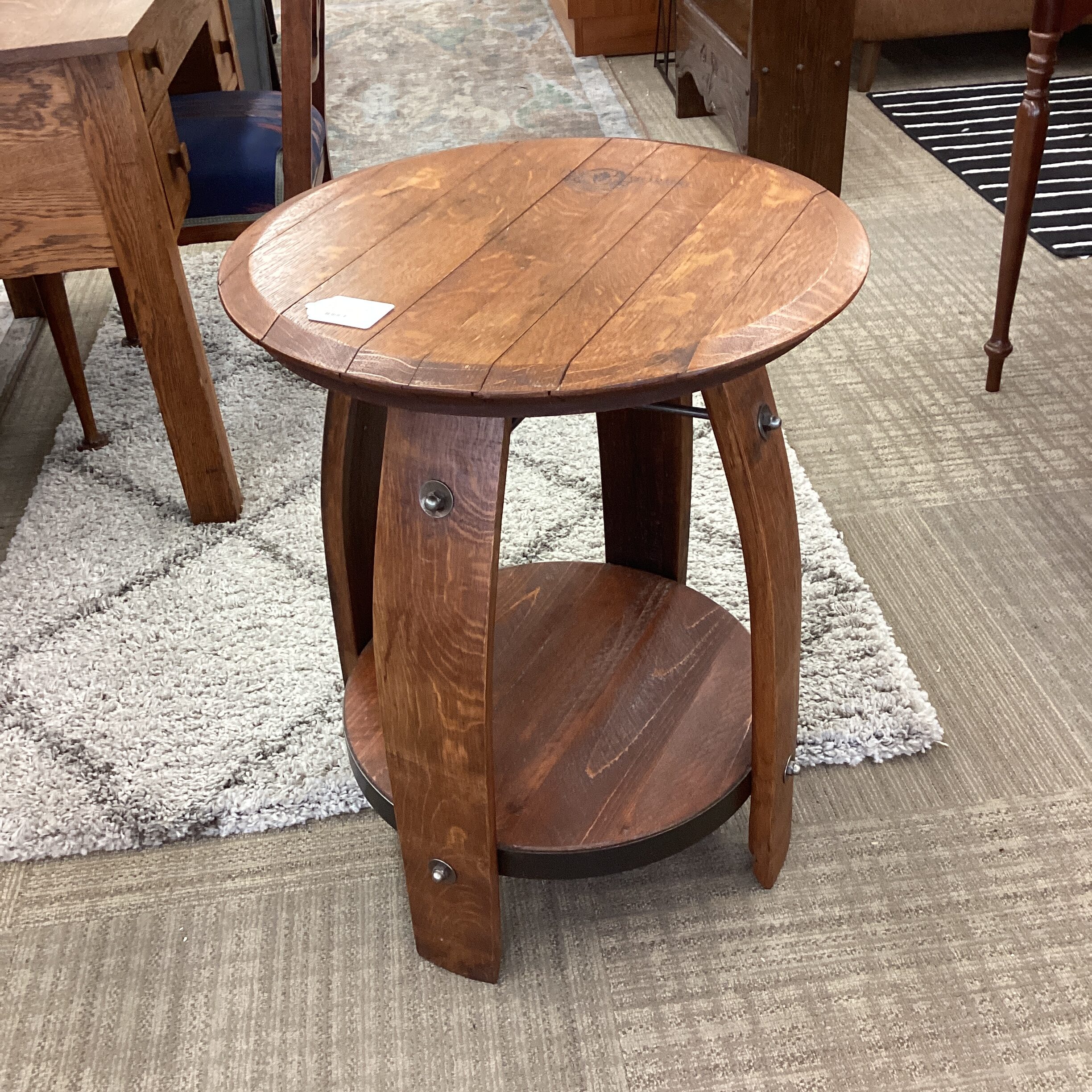 seguin moreau wine barrel side table