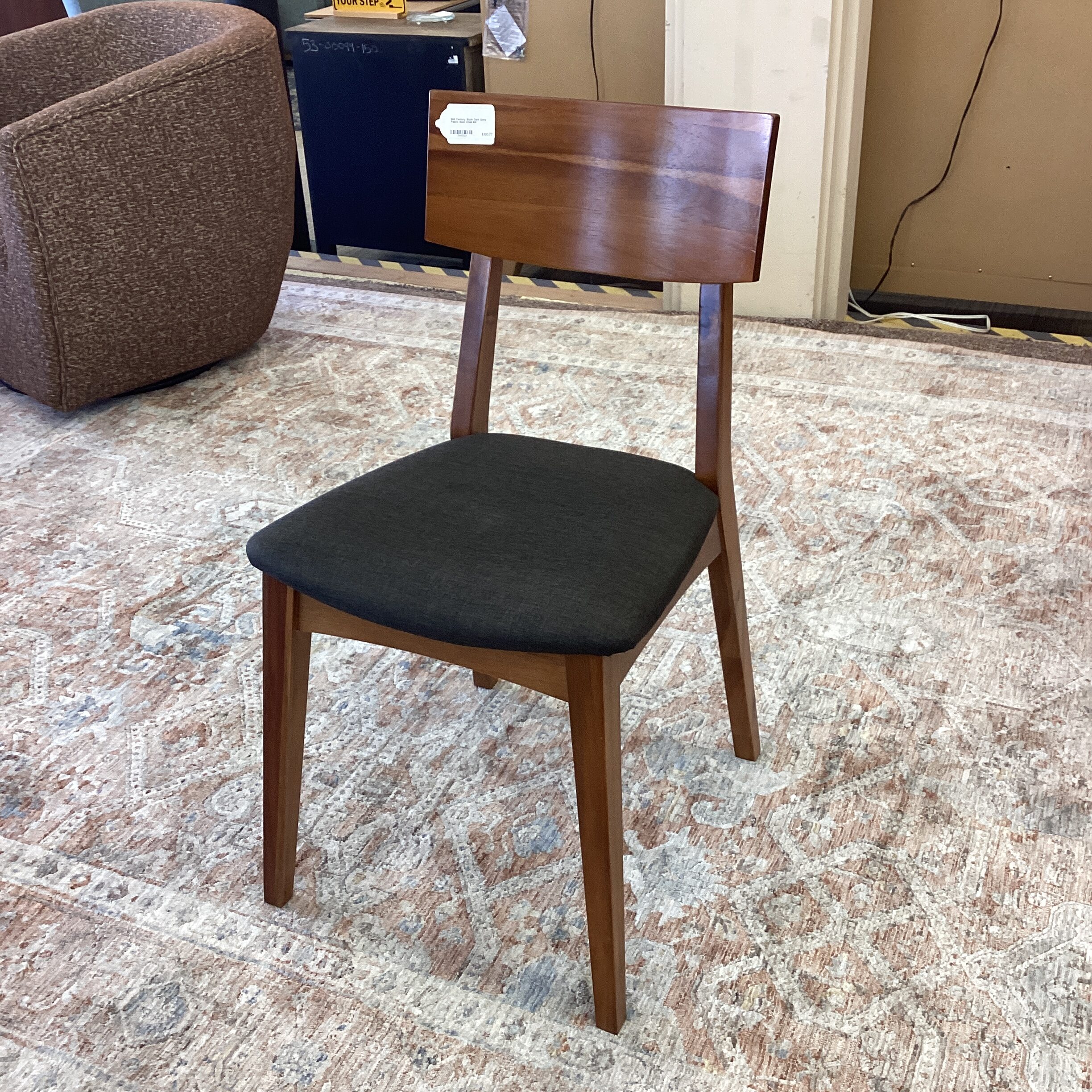 mid century style dark grey seat chair