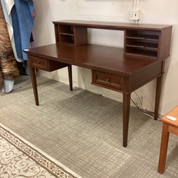 crate & barrel dark wood desk w/organizer