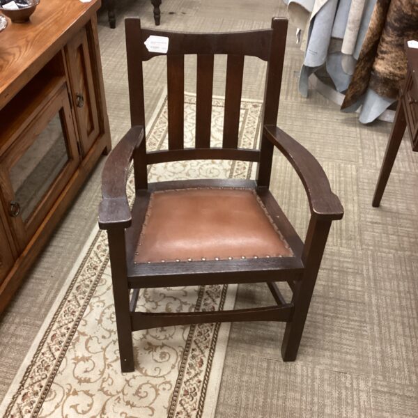 antique dark mission style arm chair