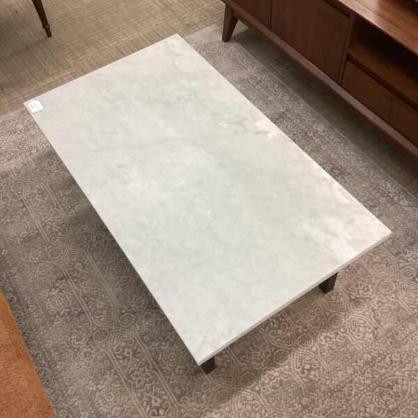 thick marble top & metal base coffee table