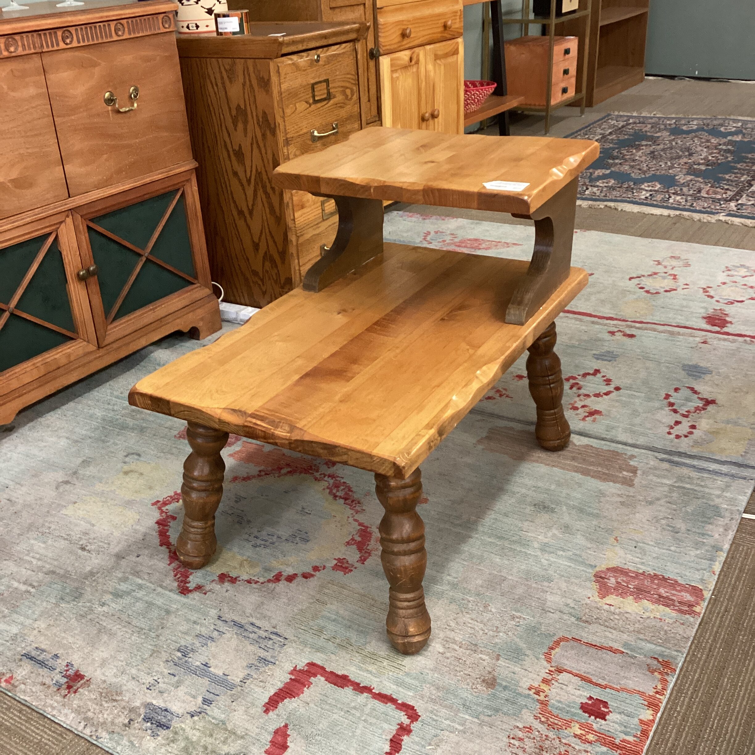 chunky turned leg step table