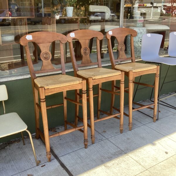 ethan allen rush seat barstool