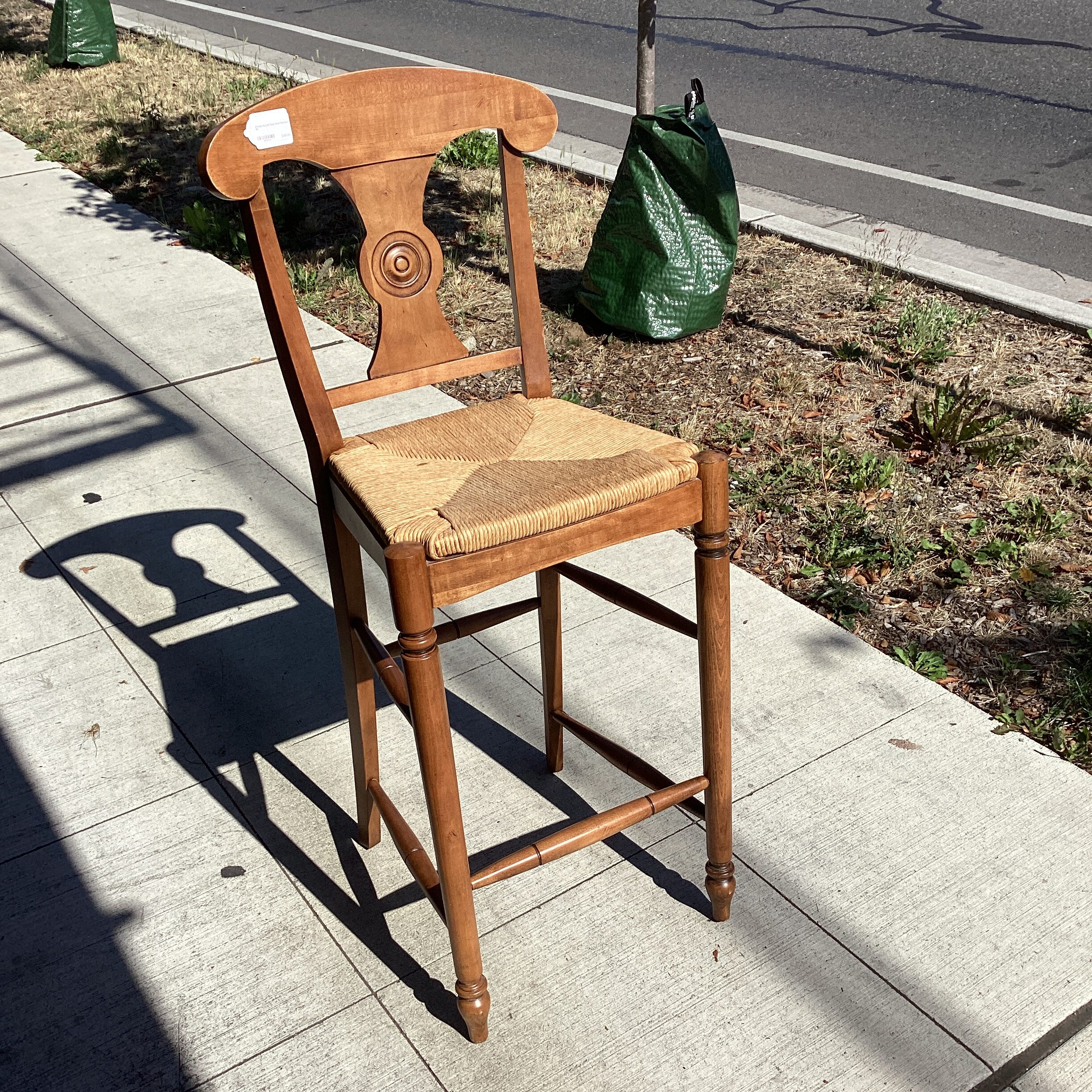 ethan allen rush seat barstool