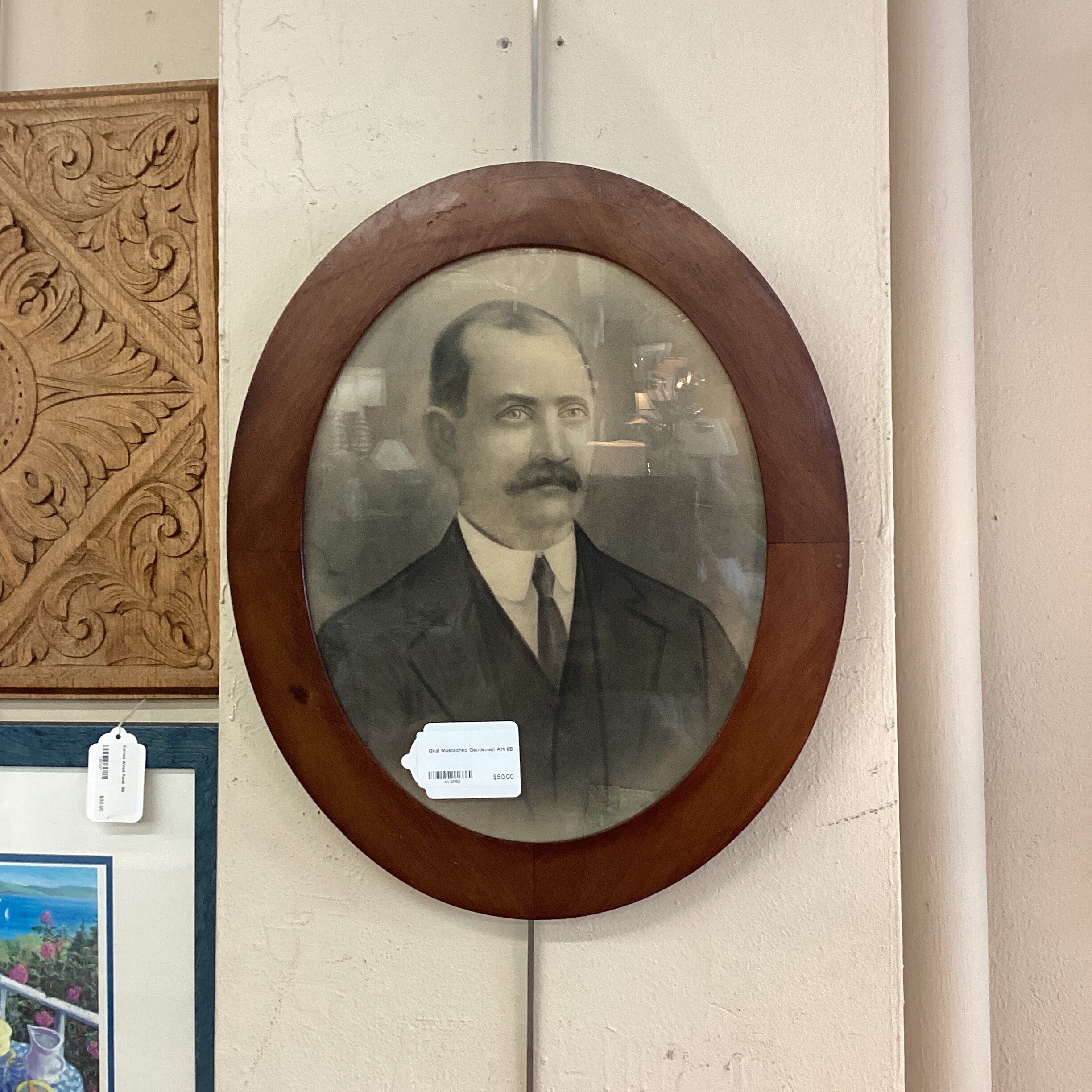 oval mustached gentleman art