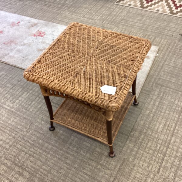 wicker with beads side table