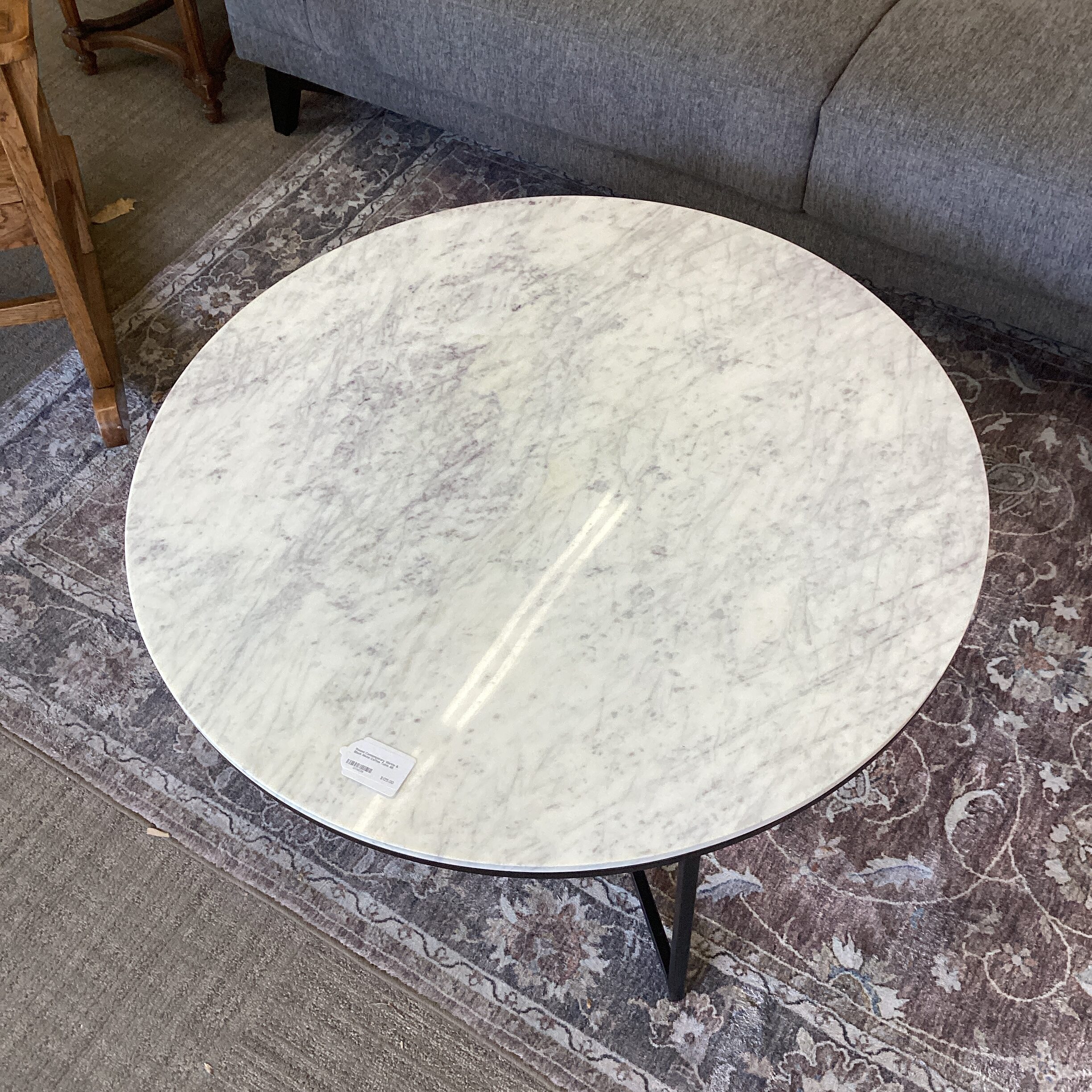 round contemporary marble & black metal coffee table round contemporary marble & black metal coffee table