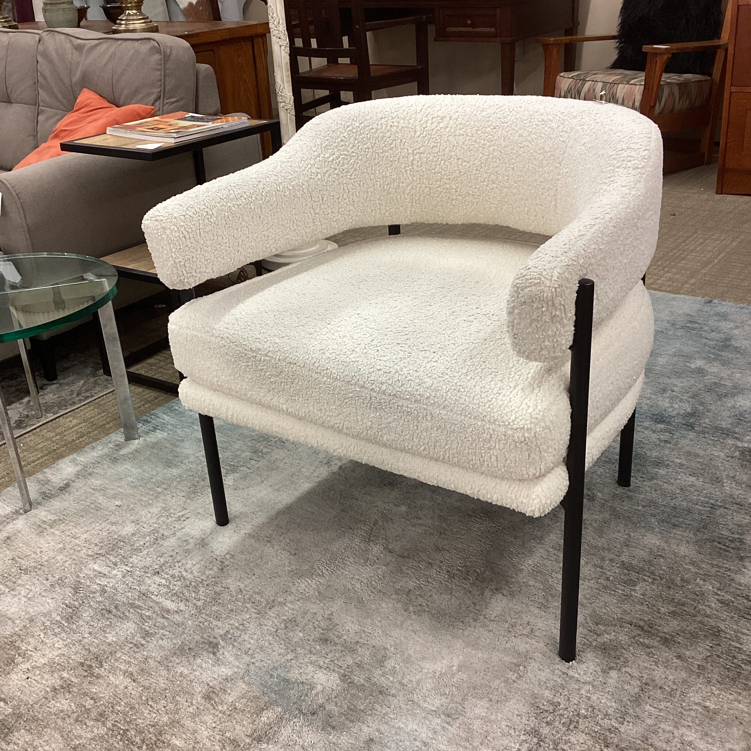 frosty boucle armchair