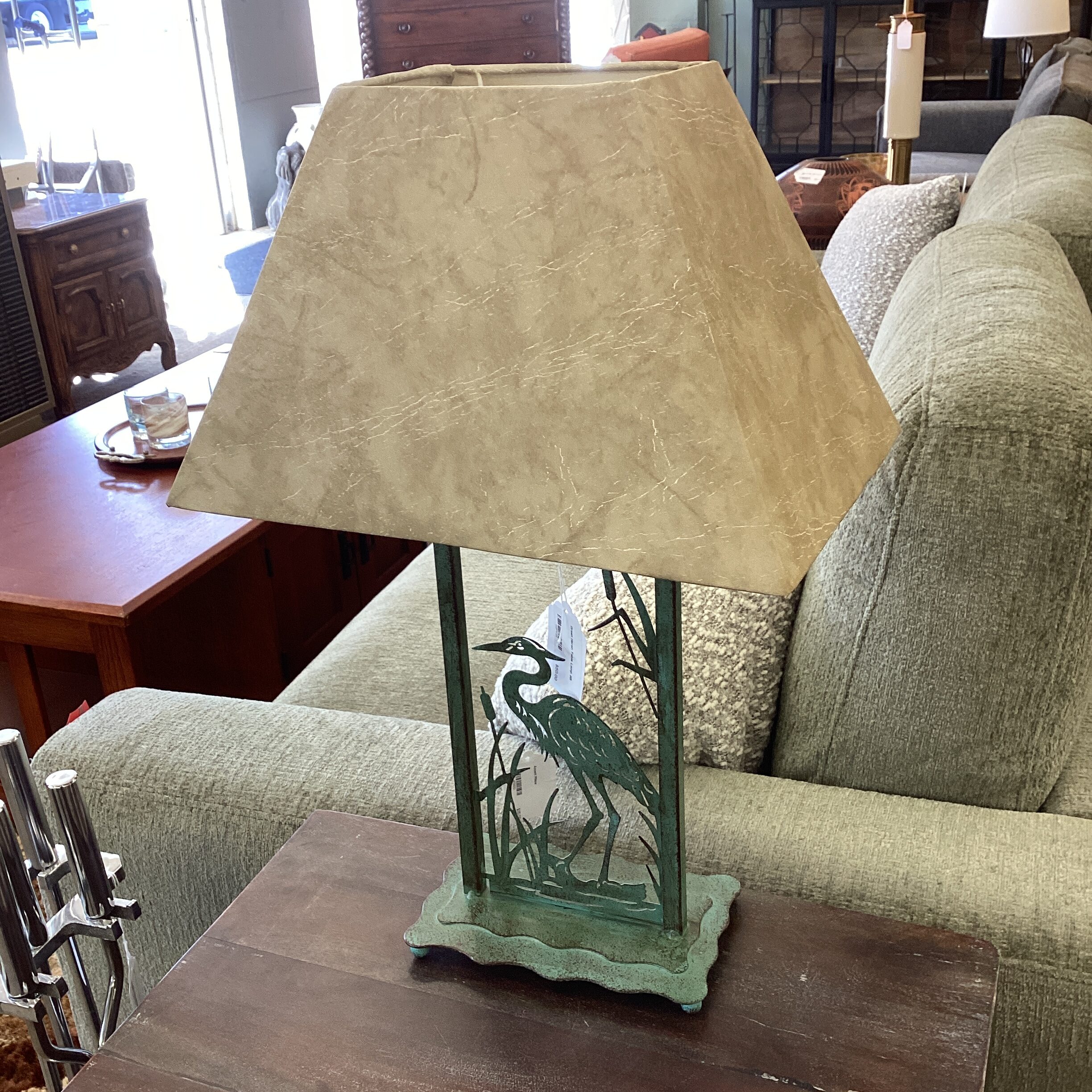 green huron table lamp