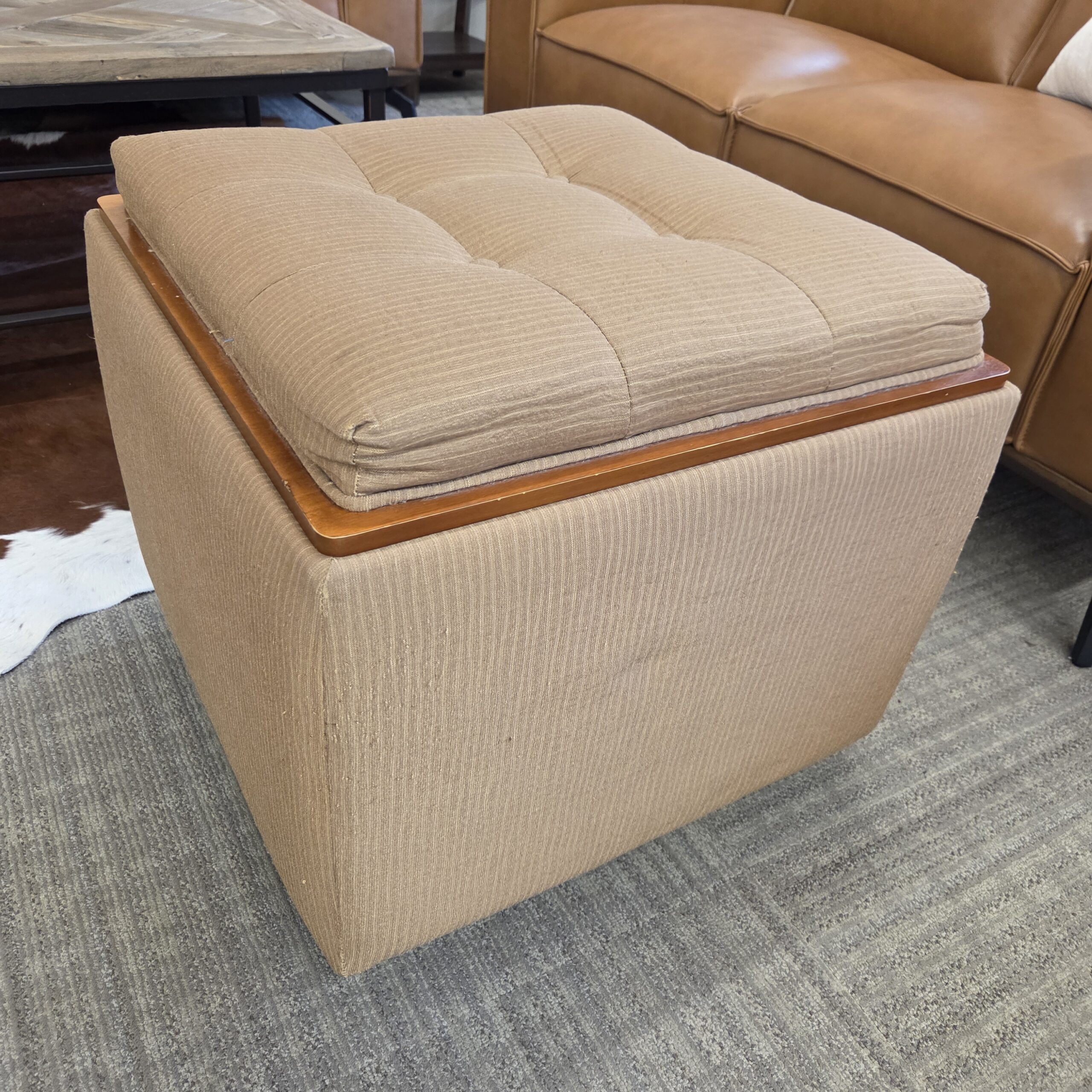 rolling square ottoman tray coffee table