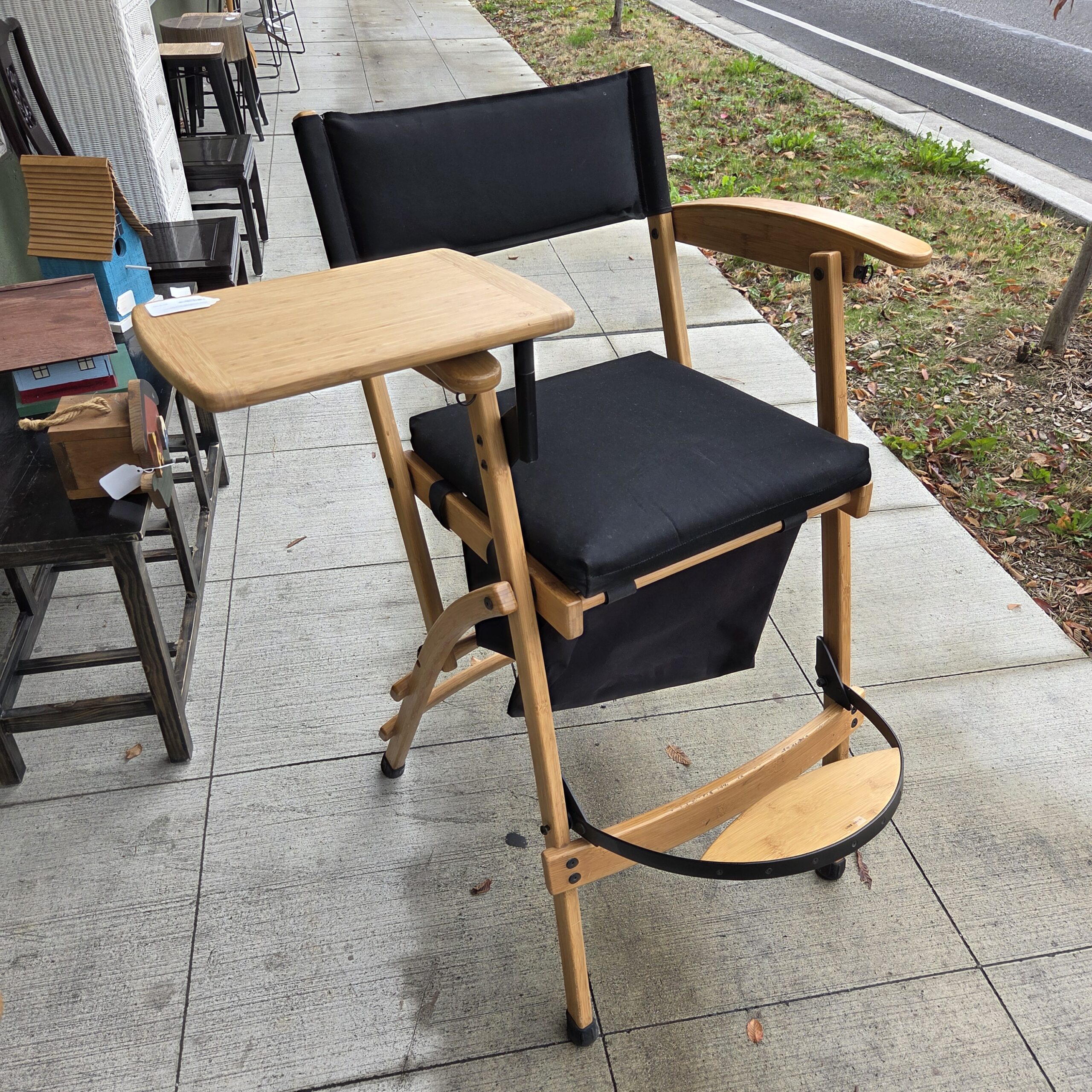 totally bamboo directors chair w/storage bag