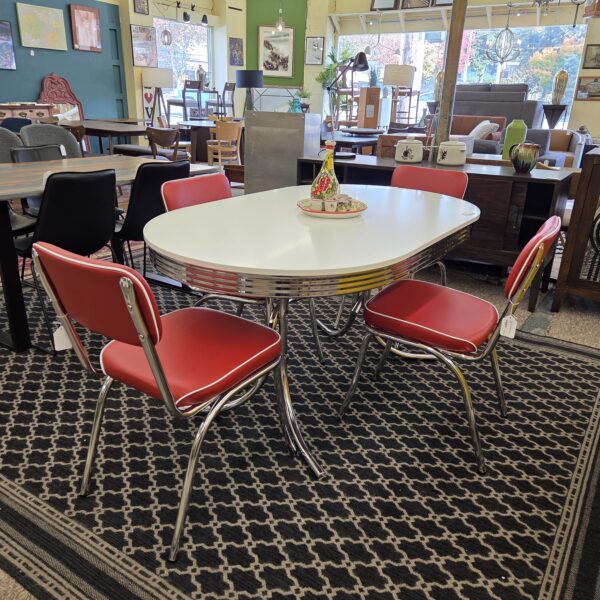 retro red leatherette dining chair