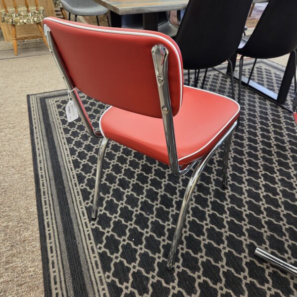 retro red leatherette dining chair