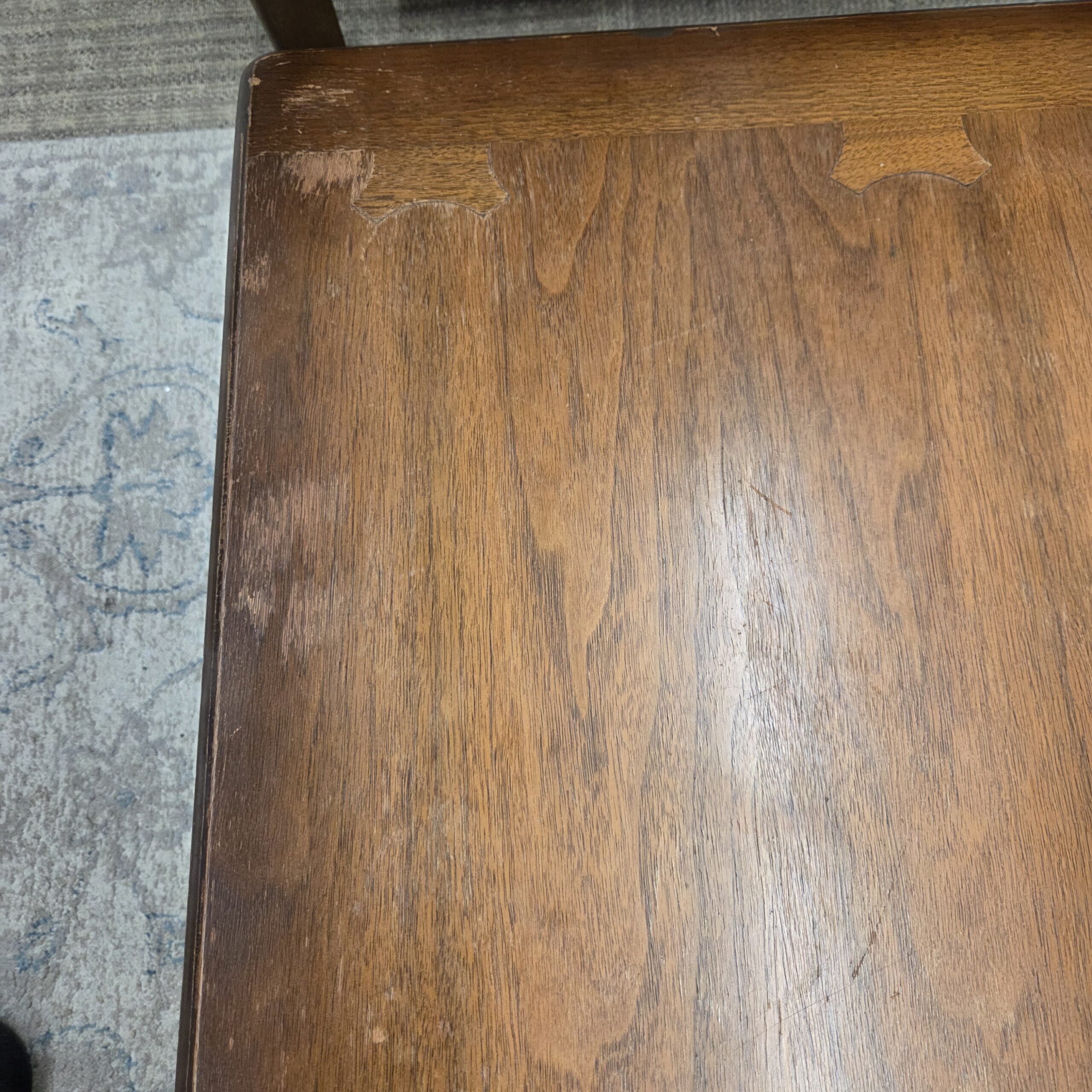 mcm large square walnut coffee table (as is) mcm large square walnut coffee table (as is)