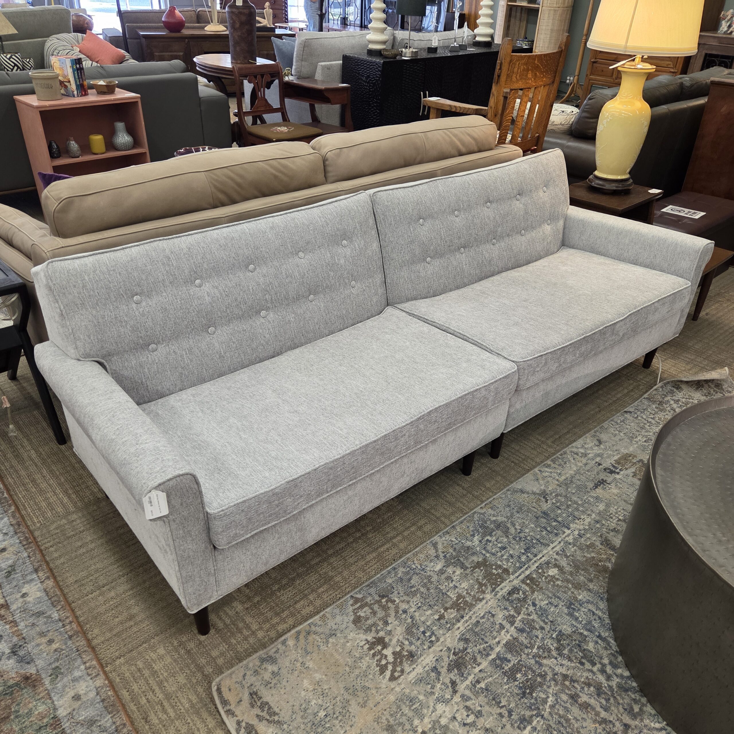 mcm grey modular 2pc sofa