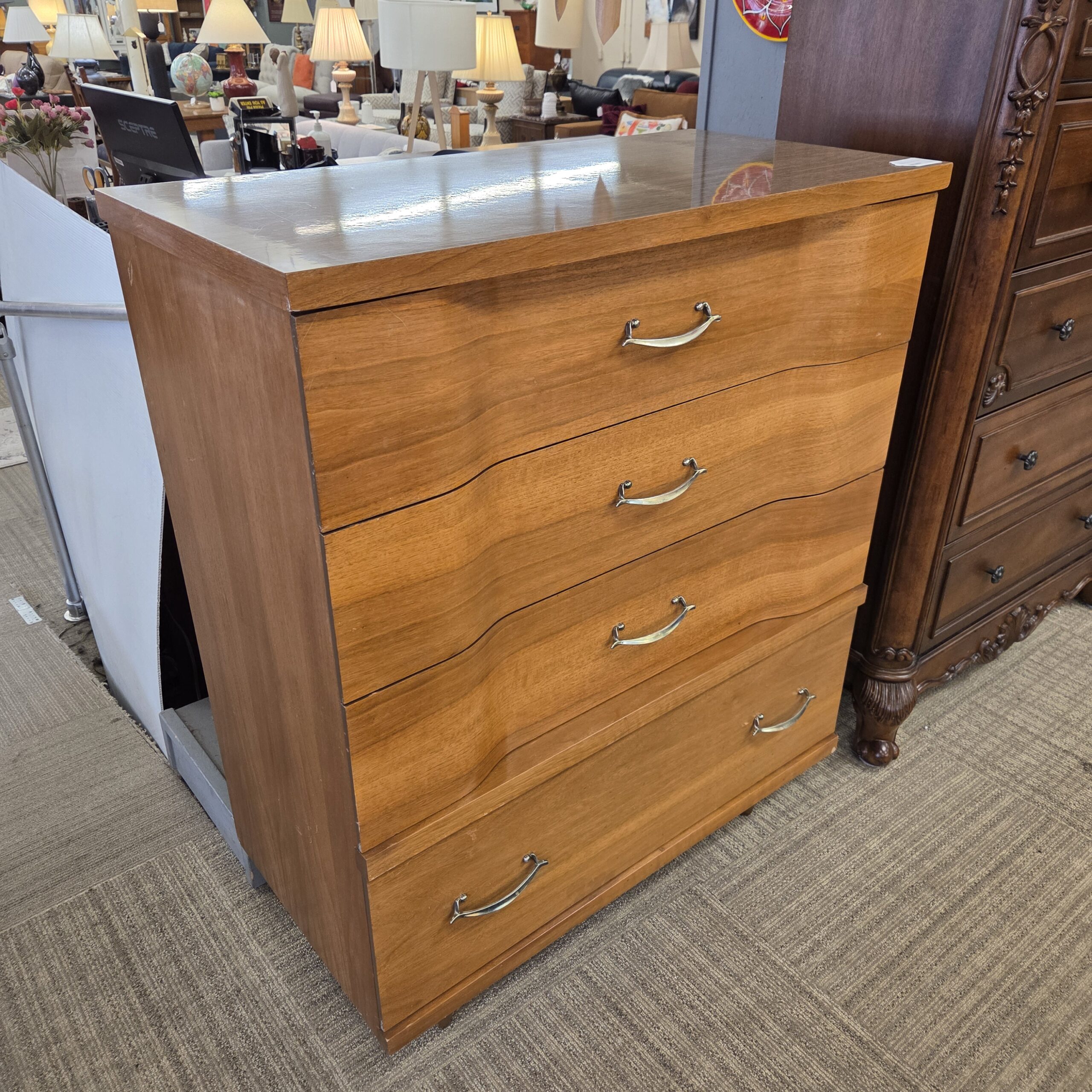 mcm concave chest of drawers