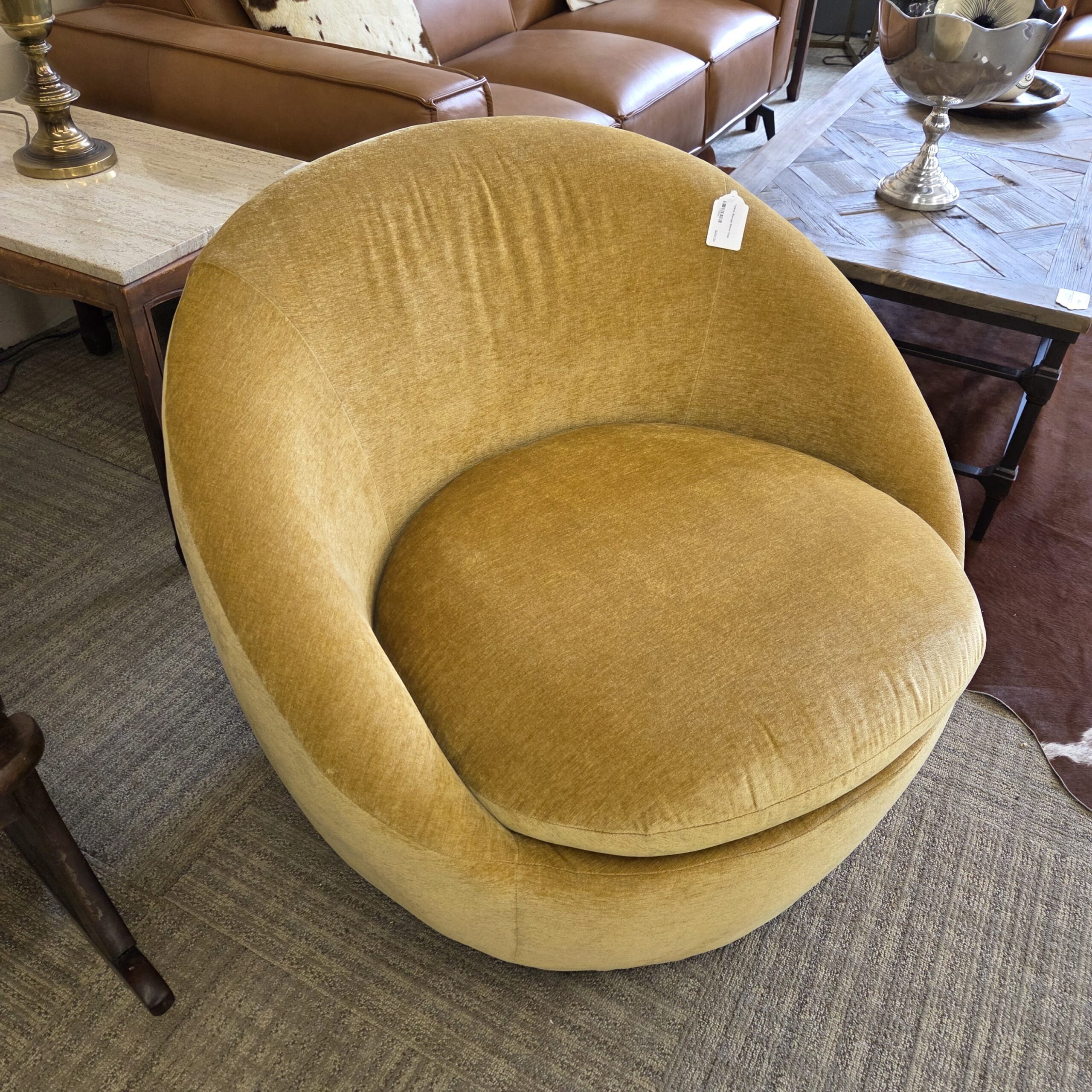 yellow storage swivel chair