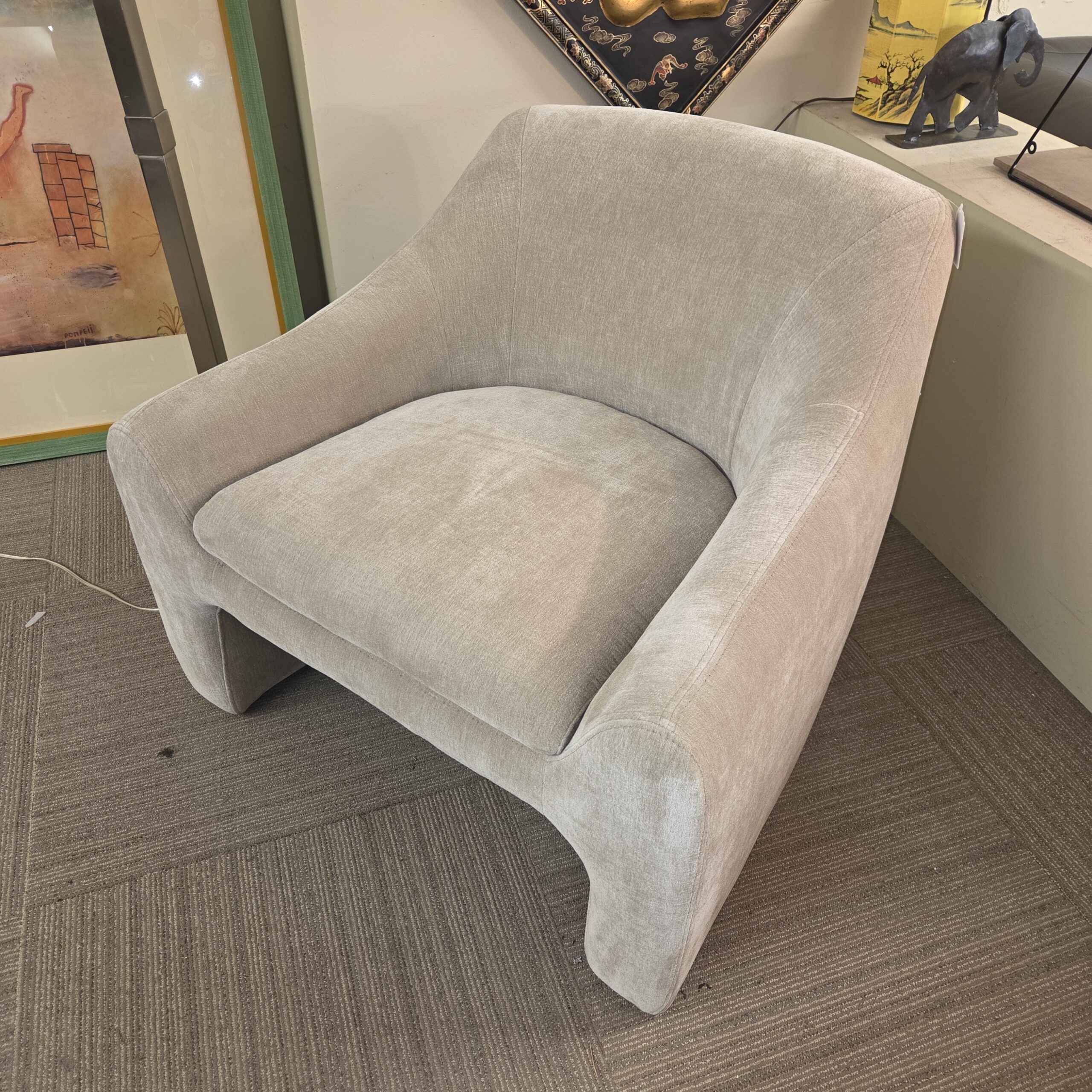 harvest tan retro mod chair