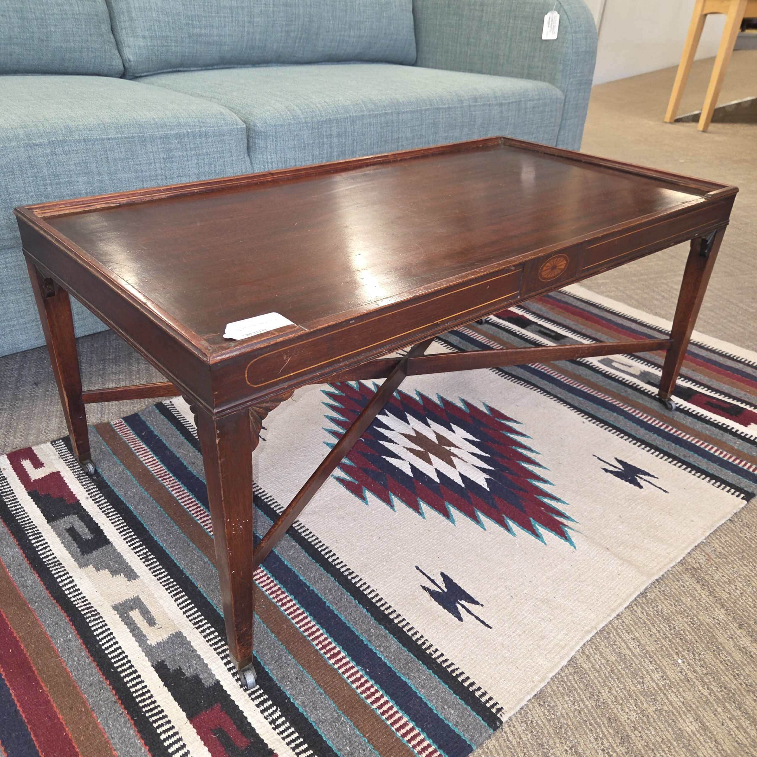 antique coffee table w/casters