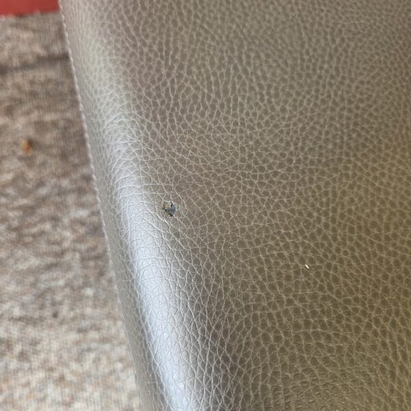 chunky charcoal leatherette armchair (as is)