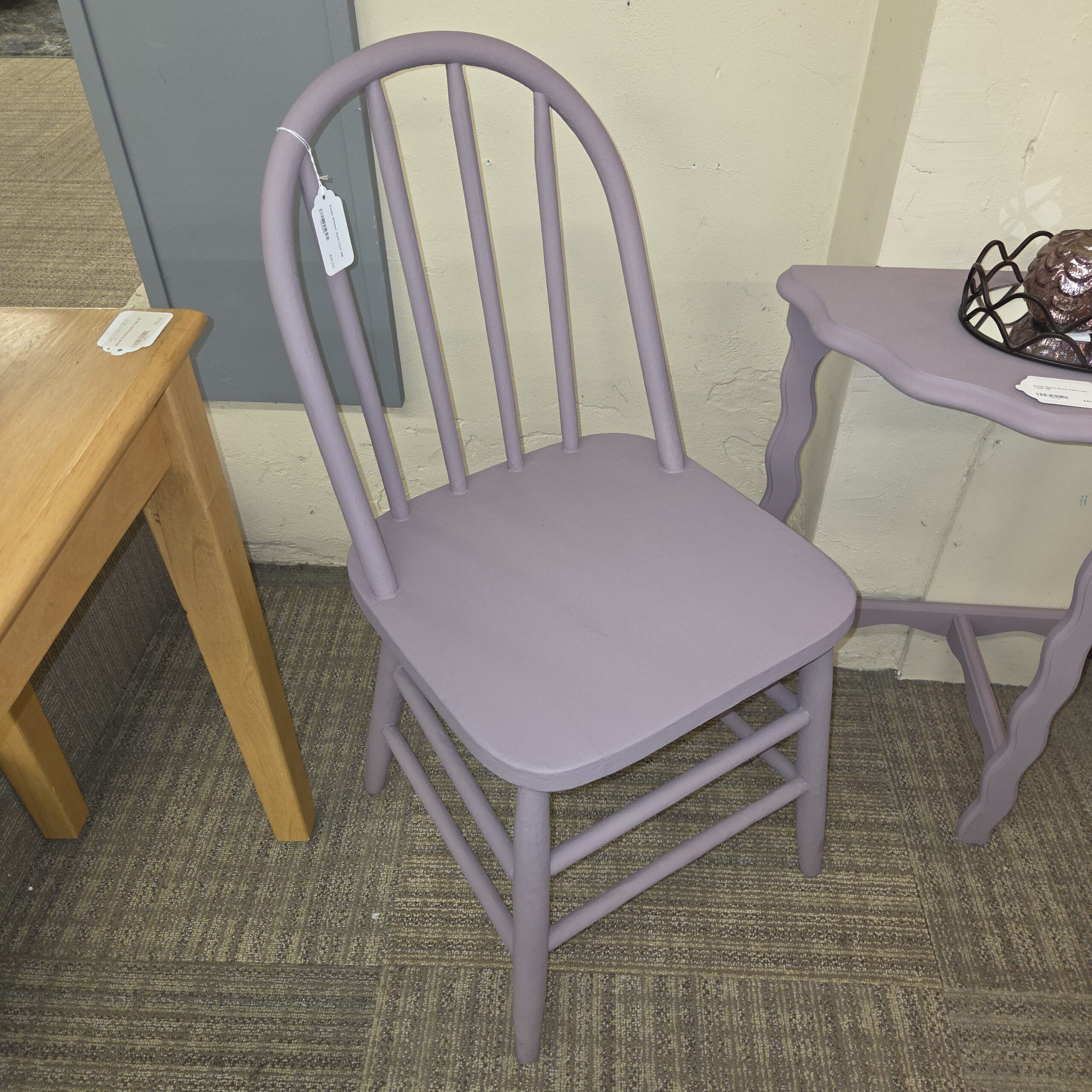 purple windsor style chair