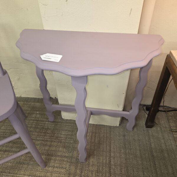 purple wavy gravy demilune table