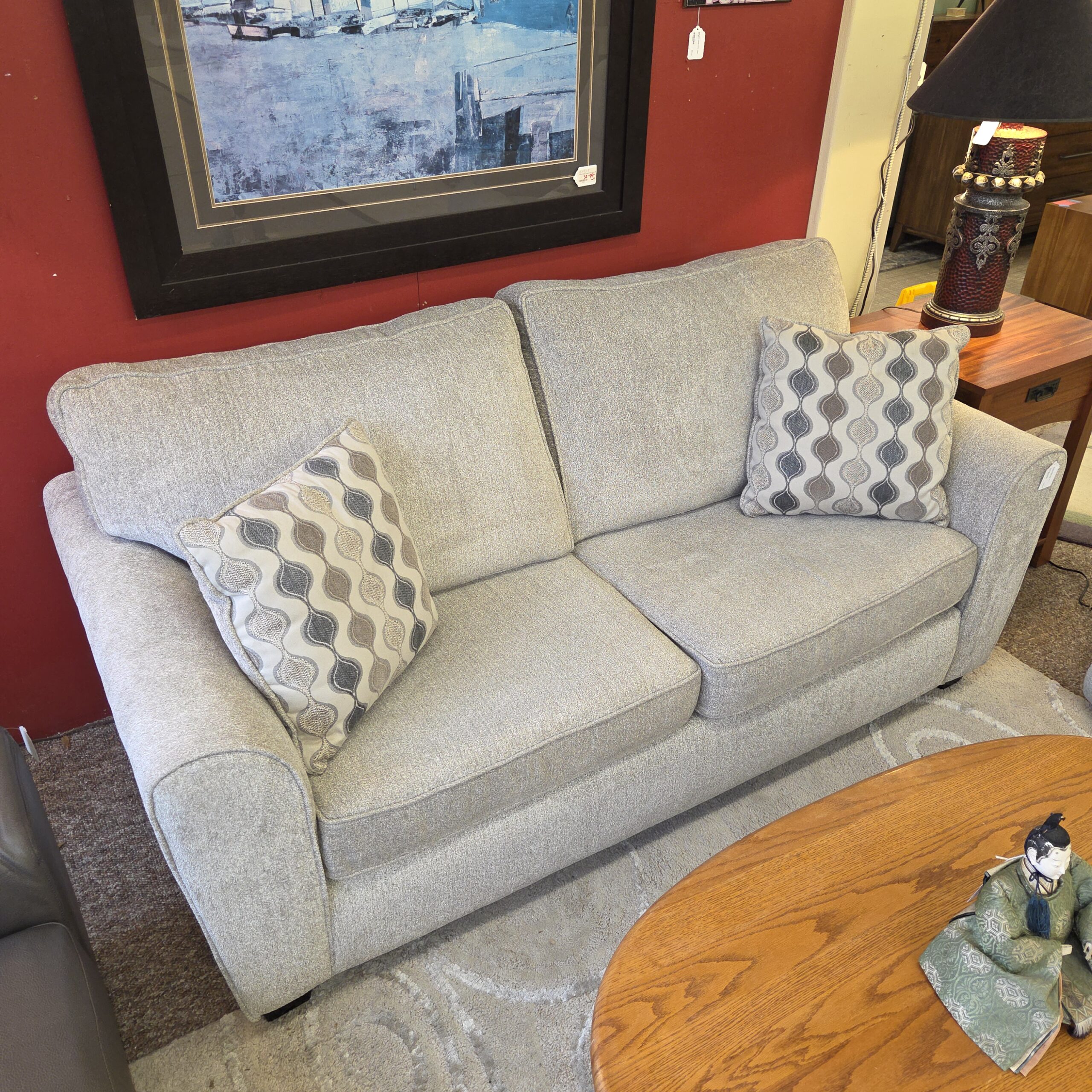 modern english arm grey 2cushion sofa