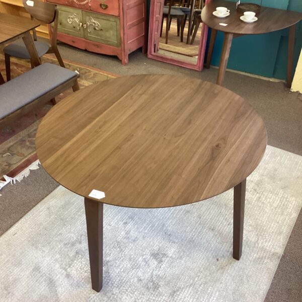 renee walnut round dining table