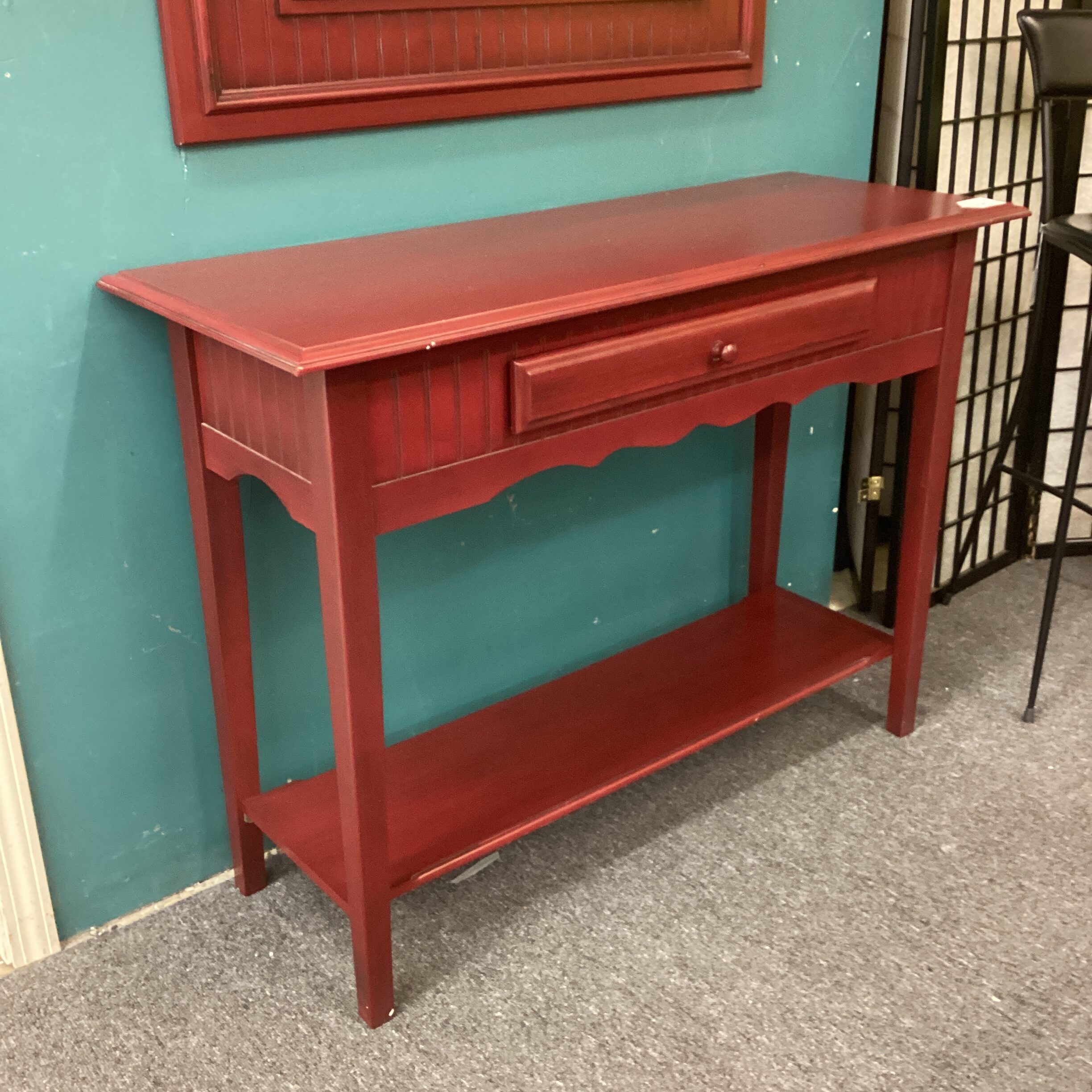 burgundy entry console table